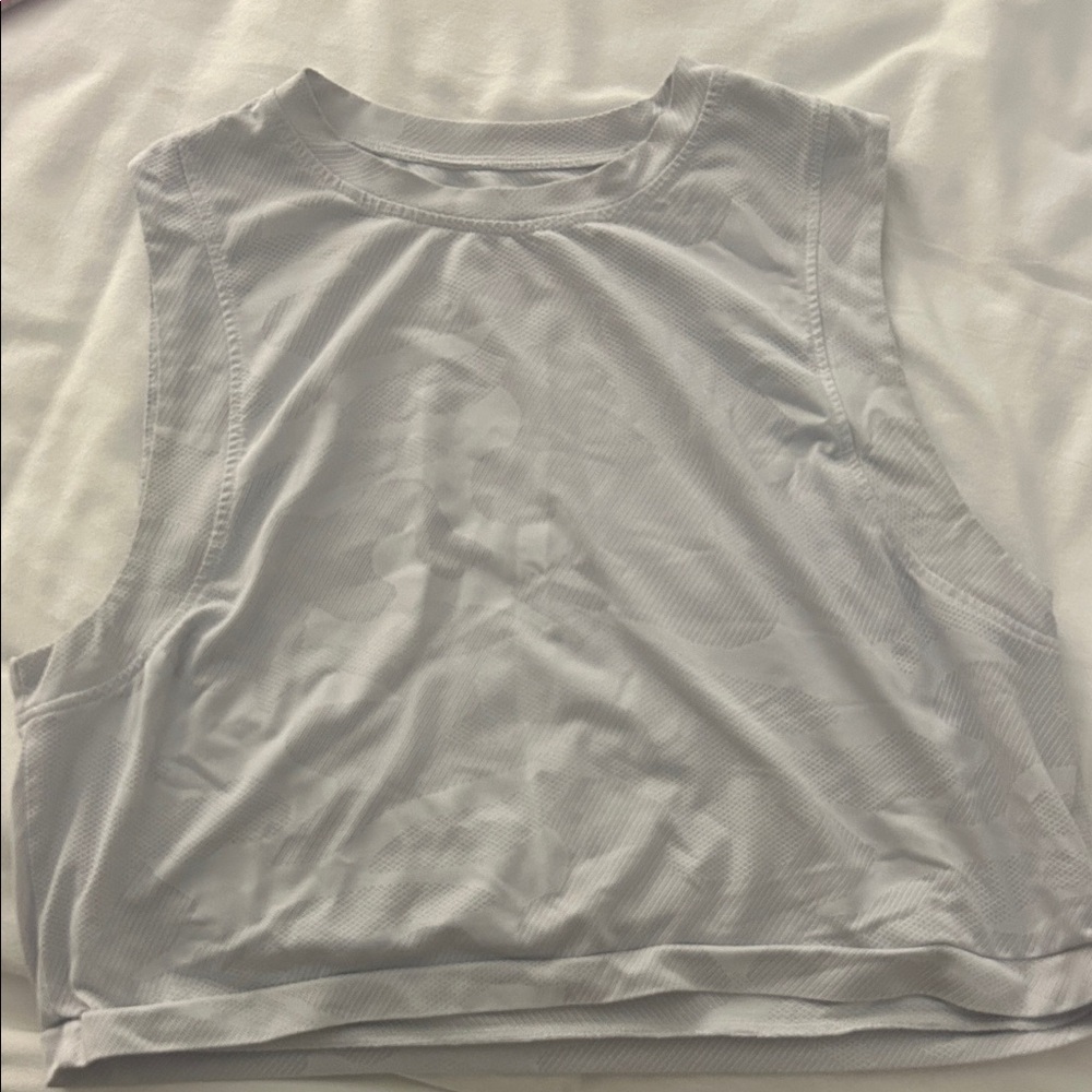 Women's White Sleeveless Athletic Crop Top